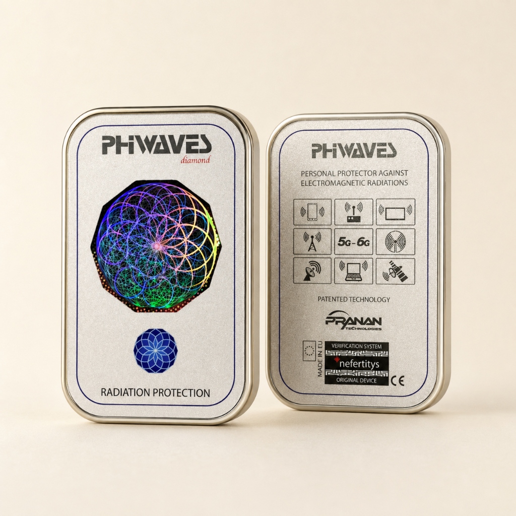 Frente y reverso del Phiwaves Diamond con sello Nefertitys